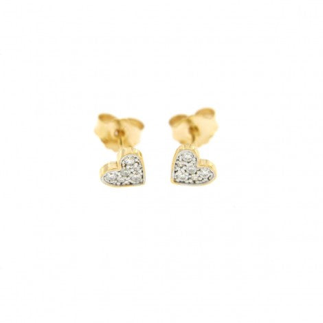 Orecchini Stardust Cuori Zirconi Bianchi ORZ-W LOB MIC CUO AU