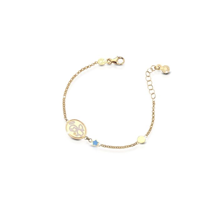 Pulsera de Oro Amarillo Protect Me Ángel y Estrella PMG088