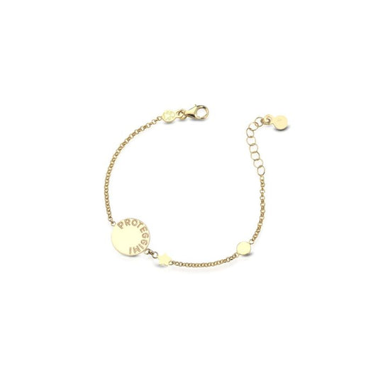 Pulsera de Oro Amarillo Protect Me Ángel y Estrella PMG088