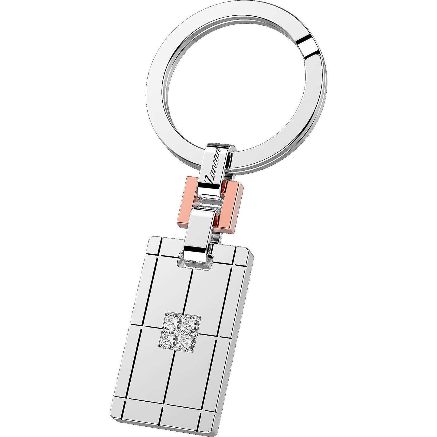 Portachiavi Uomo Hi Teck Bianco e Dorato Rosa EHP036