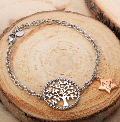 Pulsera Talismanes Arbol De La Vida Y Estrella SAQE14