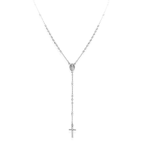 Rosario Uomo Classico Argento Diamantato CRO30BD