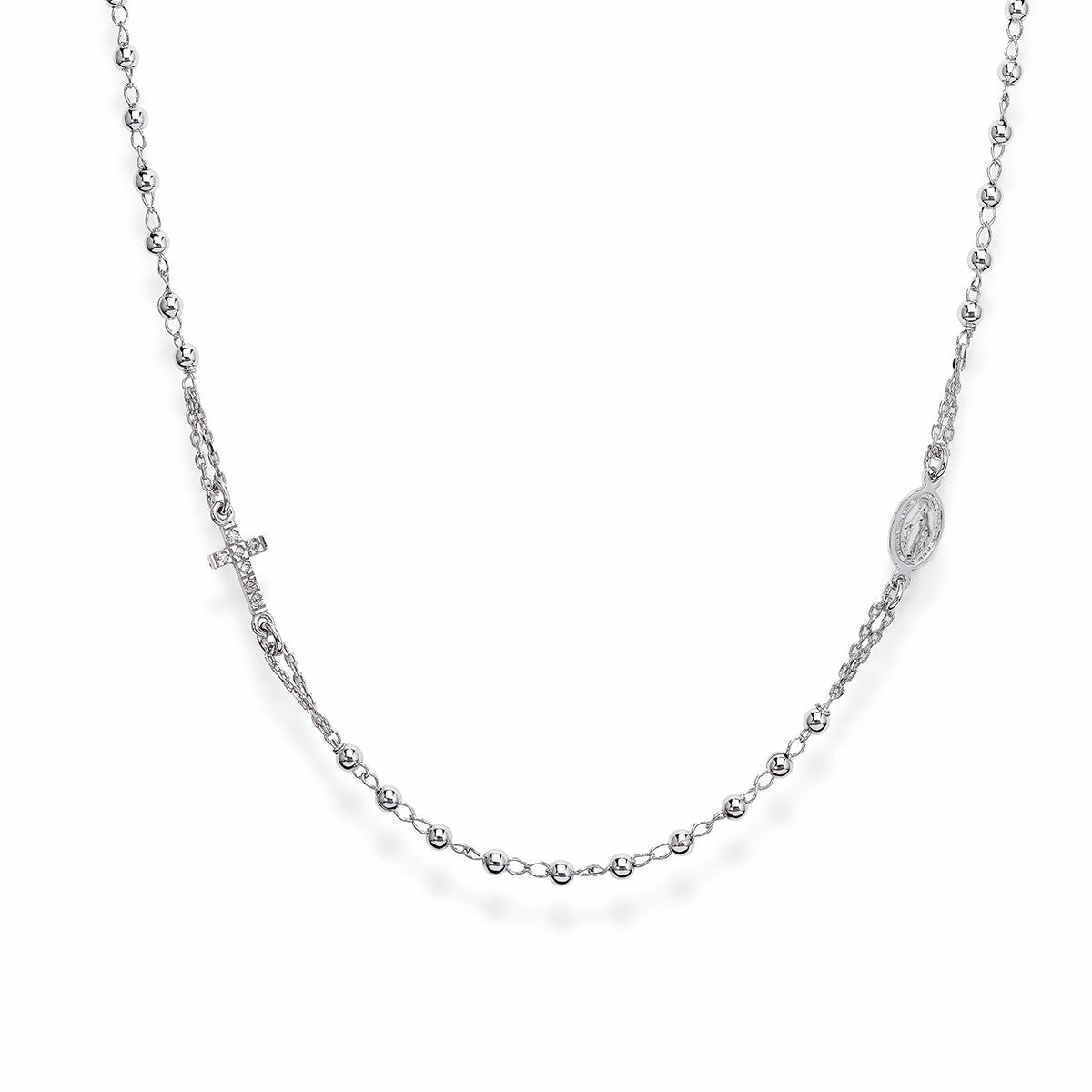 Collar Gargantilla Rosario Cruz Circonitas CROBZ3