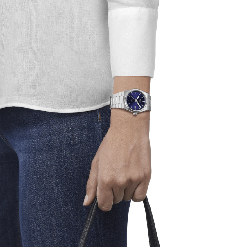 Orologio Prx 35mm in Acciaio e Blu T1372101104100