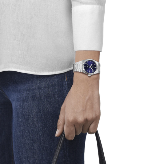 Orologio Prx 35mm in Acciaio e Blu T1372101104100