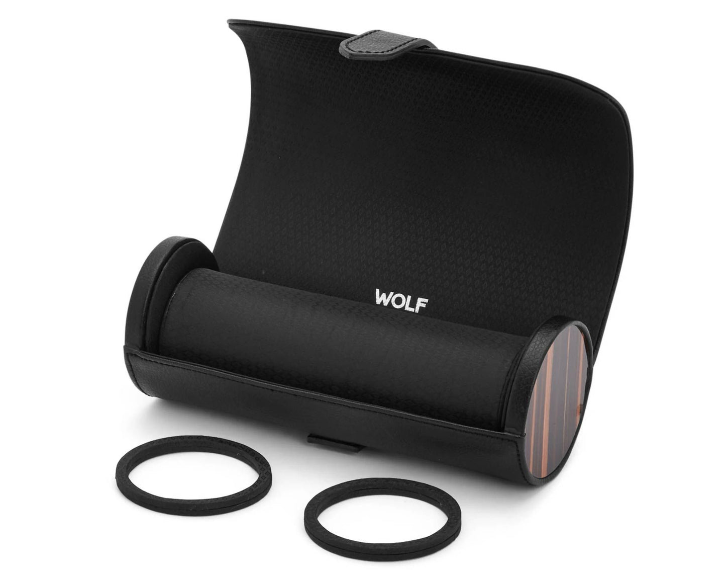 Porta Orologi Da Viaggio 3Pezzi Pella Nera 477856