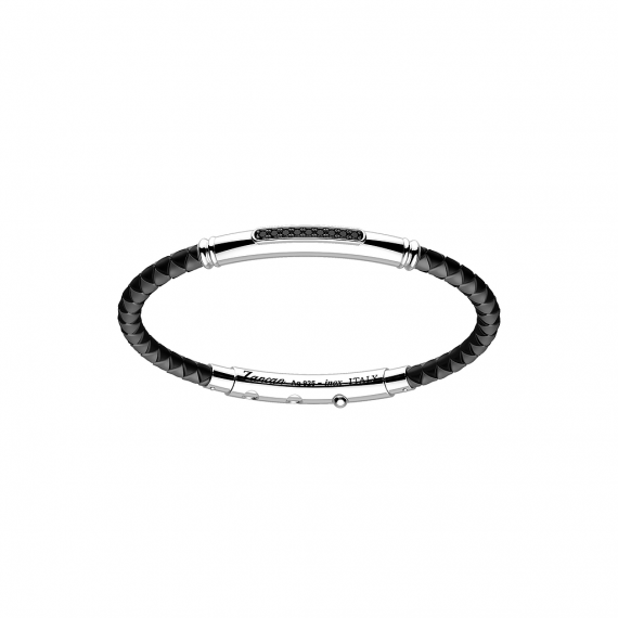 Bracciale Uomo Rigido Nero e Acciaio EXB919-NE