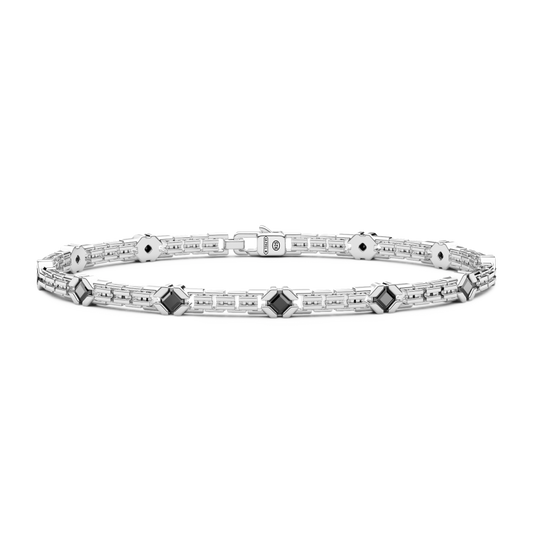 Bracciale Uomo in Argento con Pietre Nere ESB314-NE