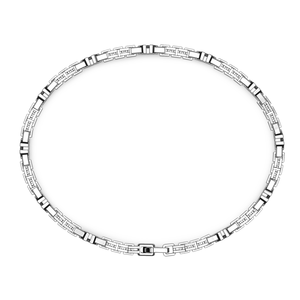 Bracciale Uomo in Argento con Pietre Nere ESB314-NE