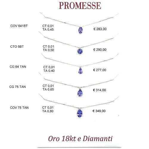 Collana Oro 18kt Diamanti E Tanzanite COV75TAN