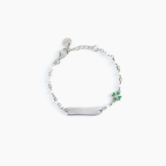 Pulsera Lucky-Tag con trébol de cuatro hojas y etiqueta grabable 533499