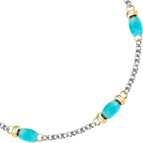 Bracciale Colori Acciaio con Pietre Blu SAXQ16