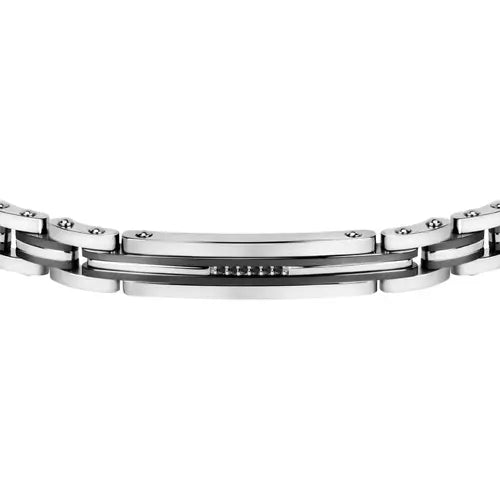 Bracciale Uomo Motown Acciaio e Nero SALS19