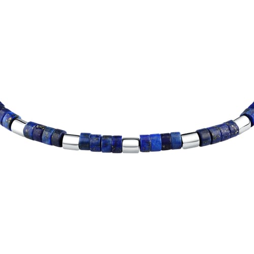 Bracciale Uomo Pietre Acciaio con Pietre Blu S1736