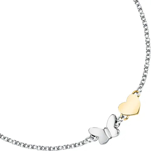 Bracciale Talismani con Farfalla e Cuore Dorato SAUN38