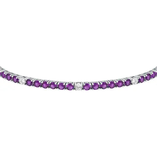 Bracciale Tesori Tennis con Zirconi Bianchi e Viola SAIW225