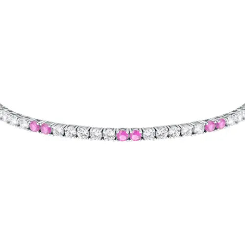 Bracciale Tesori Tennis con Zirconi Bianchi e Rosa SAIW227