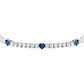 Bracciale Tesori Tennis con Zirconi Bianchi e Blu a Cuore SAIW234