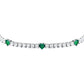 Bracciale Tesori Tennis con Zirconi Bianchi e Verdi a Cuore SAIW235