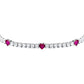 Bracciale Tesori Tennis con Zirconi Bianchi e Rosa a Cuore SAIW236