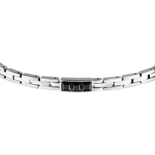 Bracciale Uomo Urban Acciaio e Nero SABH41