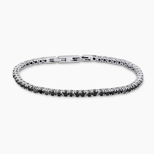 Bracciale Uomo Tennis con Zirconi Neri 231404