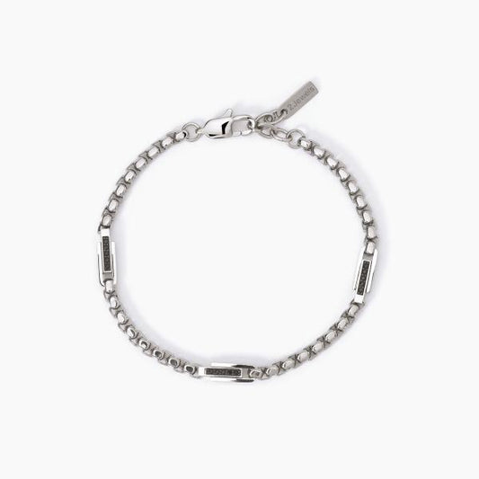 Bracciale Uomo in Acciaio con Cristalli Neri 232356