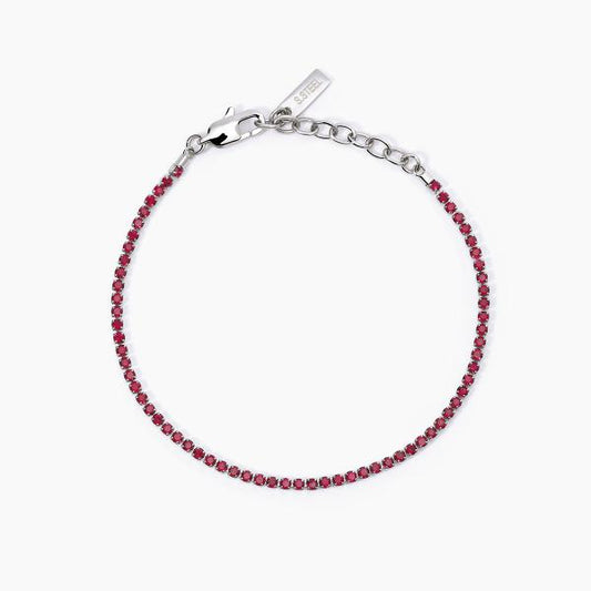 Bracciale Uomo Tennis con Cristalli Rossi 232386