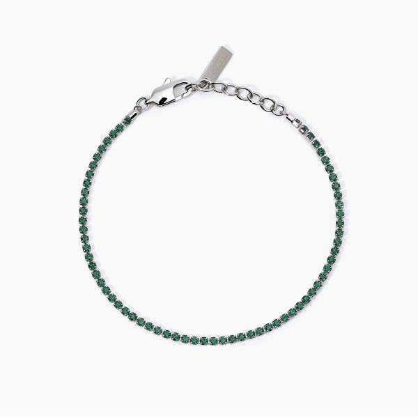 Bracciale Uomo Tennis con Cristalli Verdi 232387