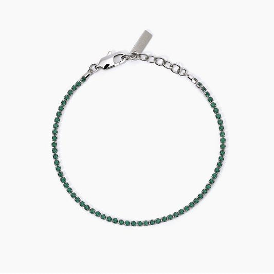 Bracciale Uomo Tennis con Cristalli Verdi 232387