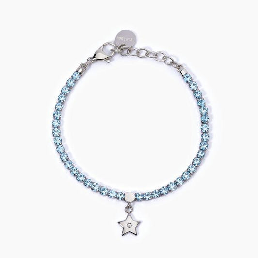 Bracciale Tennis con Cristalli Azzurri e Stella 232394