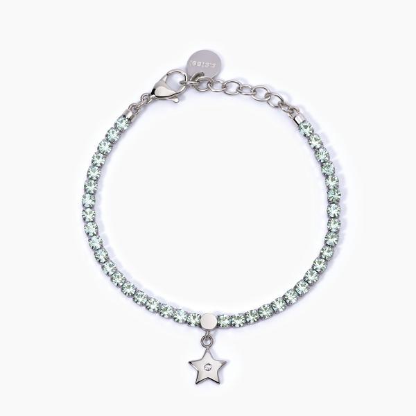 Bracciale Tennis con Cristalli Verdi e Stella 232396