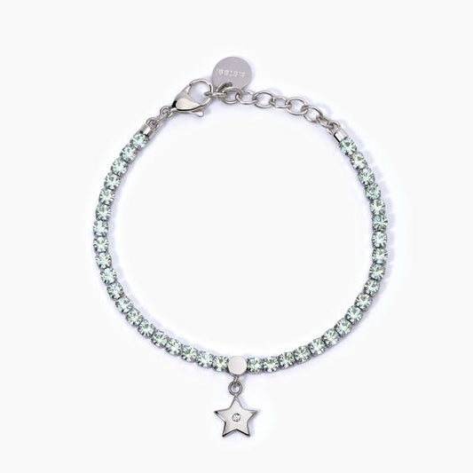 Bracciale Tennis con Cristalli Verdi e Stella 232396