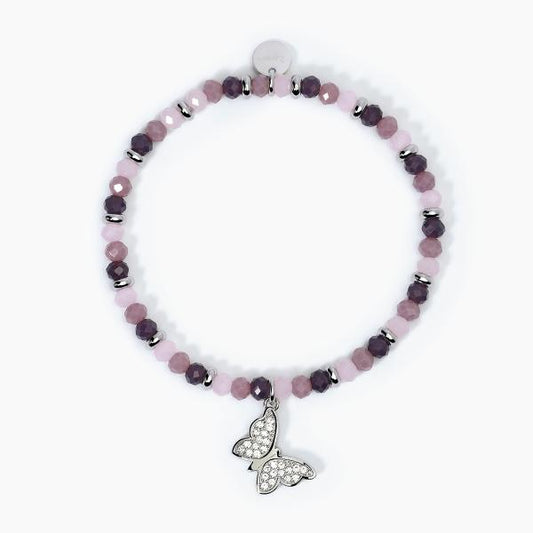 Bracciale con Glass Multicolor e Farfalla 232419