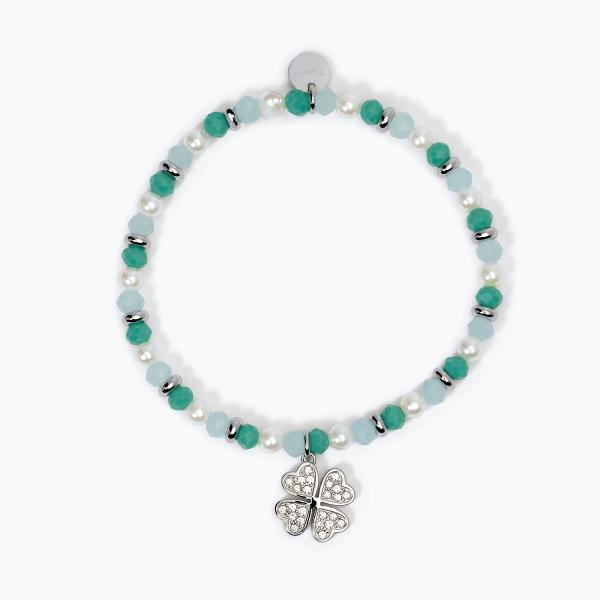 Bracciale con Perle Conchiglia Glass e Quadrifoglio 232421