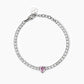 Bracciale Tennis con Zircone Rosa a Cuore e Bianchi 232432