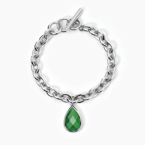 Bracciale con Glass Verde a Goccia 232436