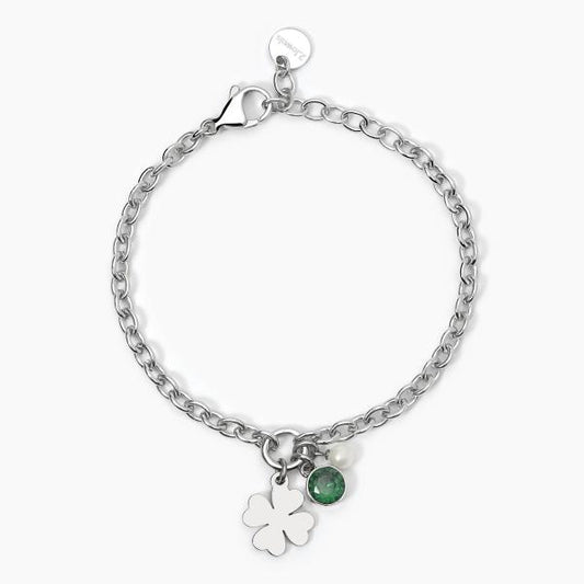 Bracciale con Quadrifoglio e Perla Conchiglia 4mm 232446