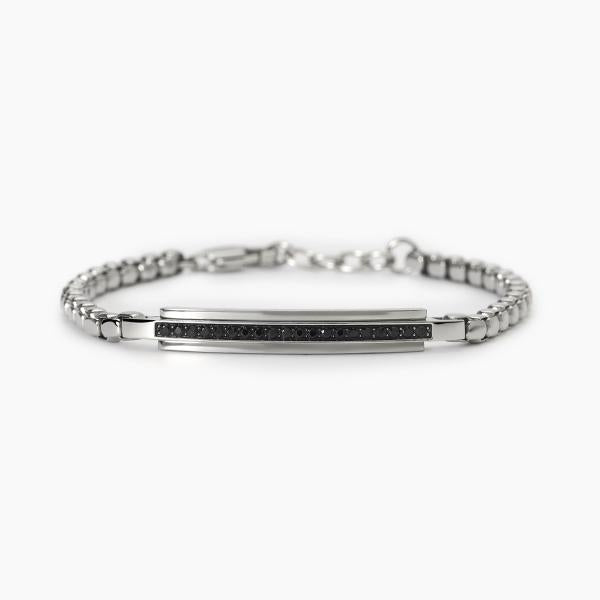 Bracciale Uomo in Acciaio con Cristalli Neri 232474