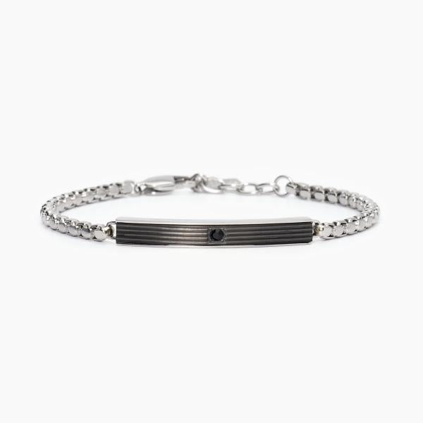 Bracciale Uomo in Acciaio con Piastra Centrale 232506