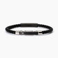 Bracciale Uomo in Acciaio con Similpelle Nera 232511