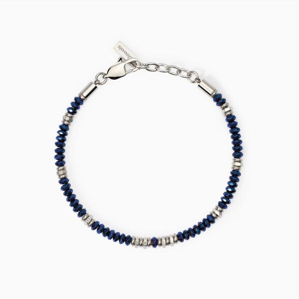 Bracciale Uomo Acciaio ed Ematite Blu 232550