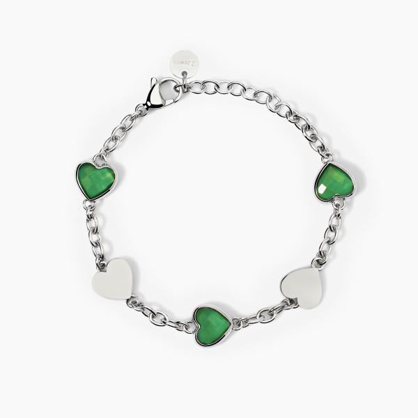 Bracciale Cuore con Glass Verde 232590