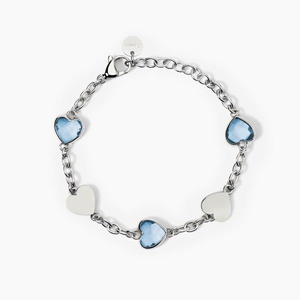 Bracciale Cuore con Glass Azzurro 232591