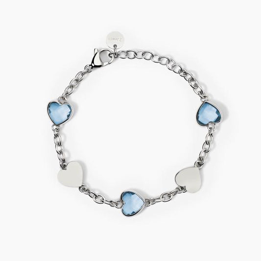 Bracciale Cuore con Glass Azzurro 232591