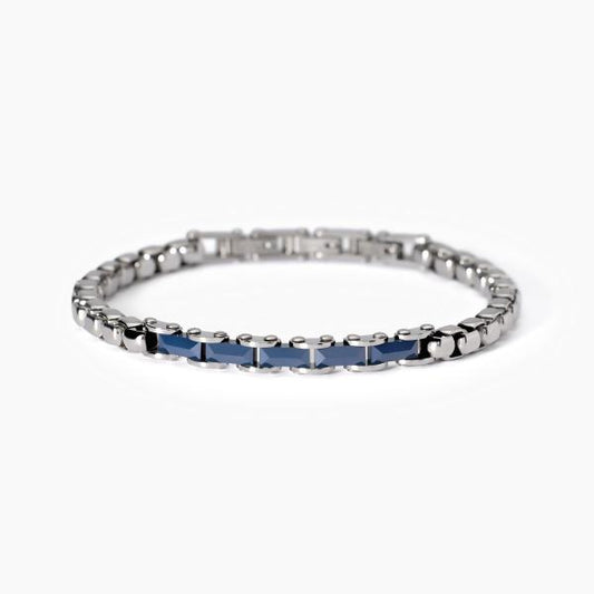 Bracciale Uomo in Acciaio e Ceramica Blu 232596