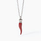 Collana con Cornetto Rosso e Cristalli Bianchi 251799