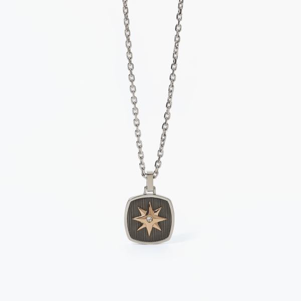 Collana Uomo in Gunmetal e Rosa dei Venti 251812