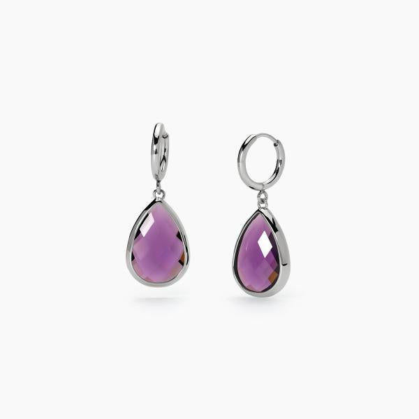 Orecchini con Glass Viola a Goccia 261415