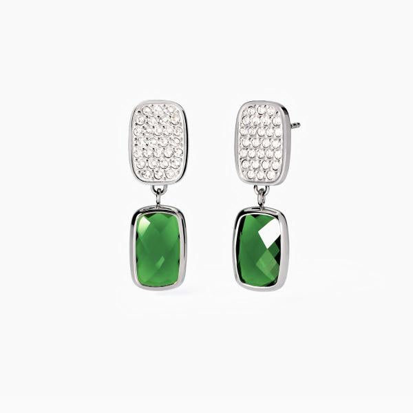 Orecchini con Cristalli e Glass Verde 261484